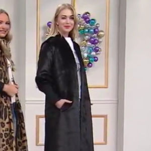 NEW! Long Black Faux Fur Coat by Wendy Williams